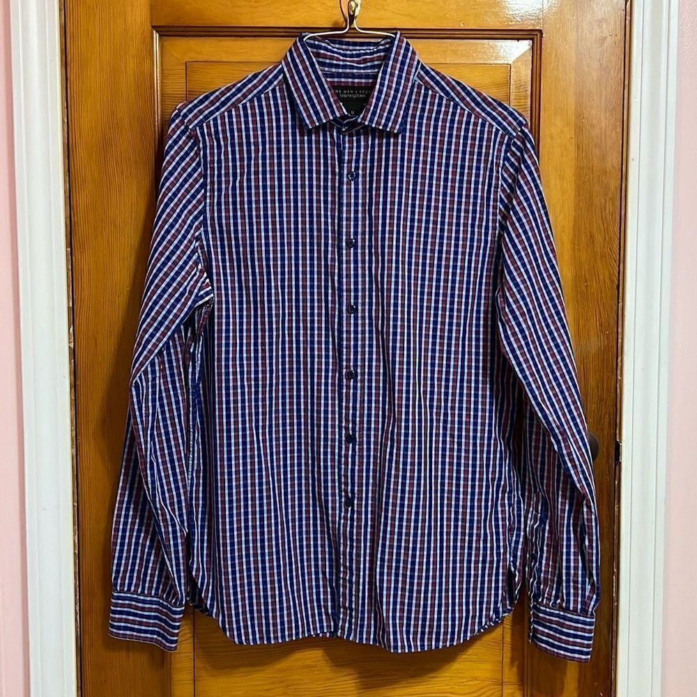 The Men’s Store Bloomingdale’s Red Blue Gingham Button Down Long Sleeve Men’s Me
